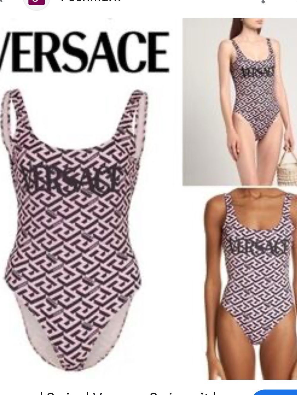 Versace Blue & Black Logo Greca One Piece Swimsuit, - Picture 9 of 10